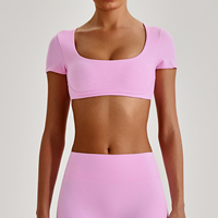 Soutien-gorge de sport rembourré à maintien élevé pour femme, double couche, respirant, léger, idéal pour le Pilates