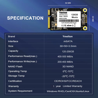 SSD Interno Ymeiton MSATA, Disco a Stato Solido 128GB 256GB, OEM di Fabbrica, Mini SATA per Laptop e Notebook, SATA3.0