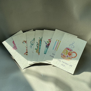 Cartes de remerciement personnalisées biodégradables faites à la main avec logo imprimé, cartes en papier plantables avec graines de lavande intégrées - Product Image 6