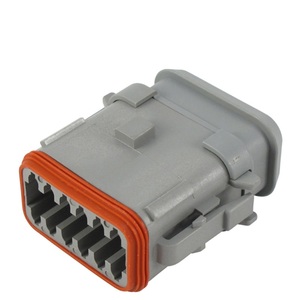 Conector TE Connectivity DT06-12SA-CE13 de cable a cable, 12 posiciones, 9.12 mm (0.<span class=keywords><strong>359</strong></span> pulgadas) de distancia entre centros, sellable, gris, para cableado de alimentación y señal. - Product Image 1