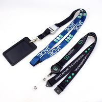 Tempat Kartu Identitas Plastik Keras Transparan Custom dari Pabrik, dengan Tali Lanyard untuk Hadiah Promosi dan Tempat Kartu Nama Kerja
