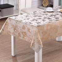 Nappe en vinyle transparente à motif dentelle rose RNPT, avec grappes de fleurs, en PVC pour la salle à manger à la maison