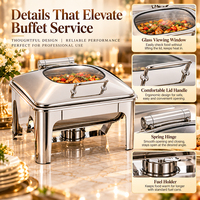 Chauffe-Plats de Luxe Style Arabe Royal 6L pour Hôtels, Plats de Service pour Traiteur, Réchauds de Buffet pour Mariages et Banquets