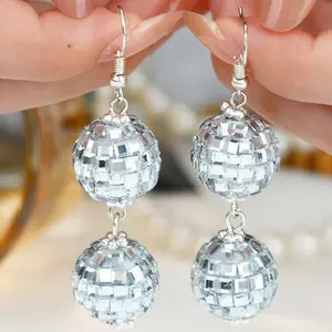 Cute Funny Party Festival Summer Beach Fashion Jewelry Earring Crystal Gemstone Ball Beads Shinny Bead Earrings