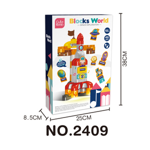 Jouets de bricolage Rocket voix anglaise Interactive avec lumière et musique blocs de construction à grosses particules - Product Image 3
