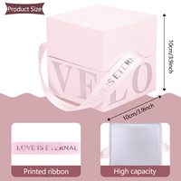 Maßgefertigte Rosa Liebes-Valentinstag Hochzeit Freundin Geschenkverpackung Luxus-Blumenbox mit Bandgriff für Sträuße Rosen
