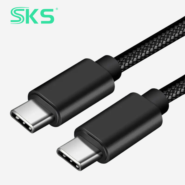 100W 20V 5A 2M Nylon Braided USB Type-C Fast Charging Cable USB 3.0 Aluminum Alloy Shell Type C to C Cable for Laptop Phone