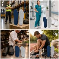 Semelles Ergonomiques en PU avec Soutien de la Voûte Plantaire et Coussin de Talon, Absorption des Chocs, Tissu Respirant, Écologiques, Inserts Anti-Fatigue pour Chaussures