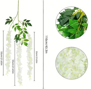 Venta al por mayor <span class=keywords><strong>de</strong></span> fábrica: Decoración <span class=keywords><strong>de</strong></span> pared <span class=keywords><strong>de</strong></span> glicinia colgante, flores artificiales para escaparates, guirnalda <span class=keywords><strong>de</strong></span> glicinia rosa colgante. - Product Image 6