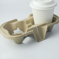 Porte-gobelets écologique en pâte recyclée pour 2 gobelets – Support biodégradable pour boissons à emporter