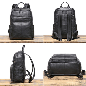 Custom OEM Genuine Top Layer Cowhide <b>Leather</b> Male Multi Function <b>Large</b> Capacity Casual Travel <b>Backpack</b> Bag - Product Image 3
