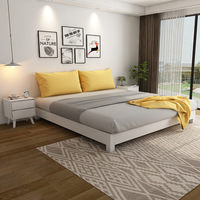 Cadre de lit king size moderne de type nordique, pliable, en bois massif, avec rangement, pour mobilier de chambre d'hôtel