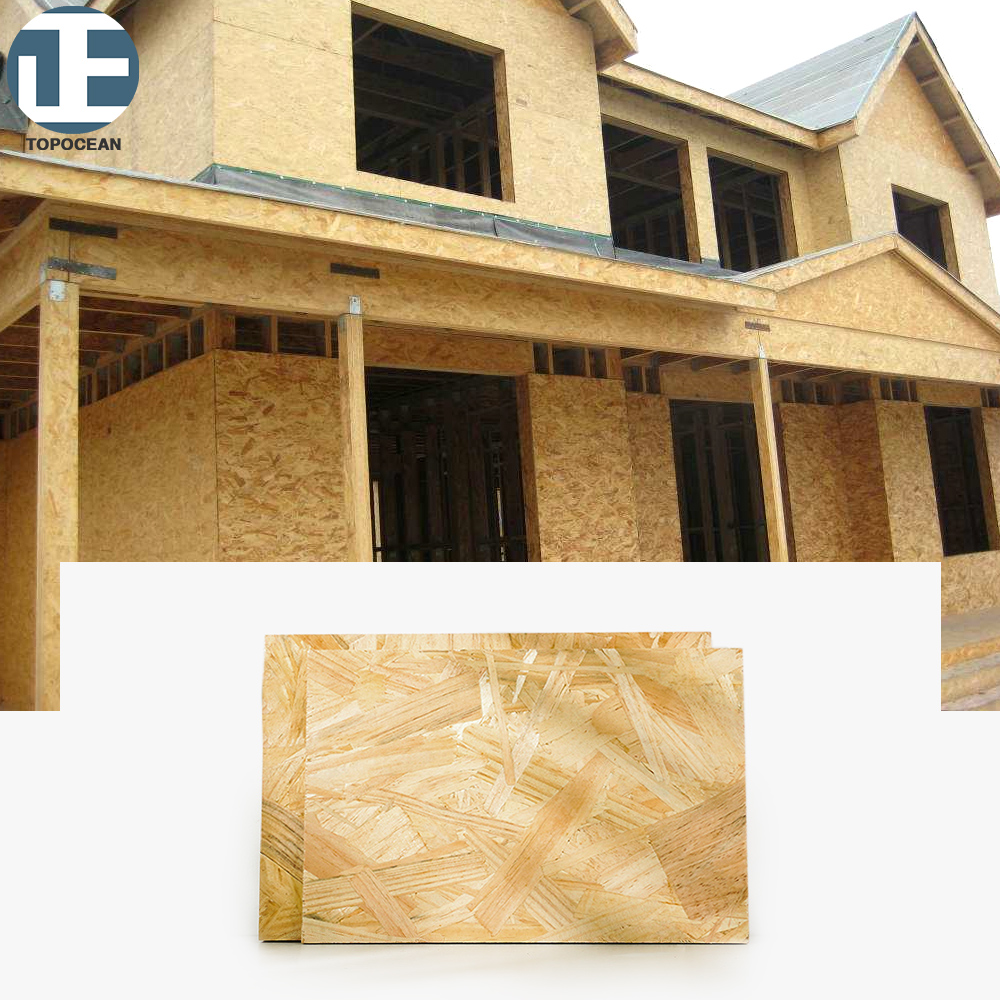 Tablero de madera contrachapada TOPOCEAN NAF 4 * 8ft 9mm 20mm OSB LSB paneles aislados estructurales para construir tableros de escamas OSB House