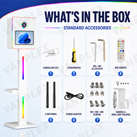 Photomaton carré DSLR avec écran tactile de 15,6 pouces, impression instantanée, GIF Boomerang, lumière RGB avec imprimante pour mariage, fête, événement