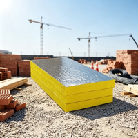 Panneau en laine de verre et feuille d'aluminium écologique moderne, isolation thermique et phonique, cloison intérieure en ossature légère en acier insonorisée