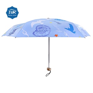 ร่มพกพาขนาดเล็กคุณภาพสูงปี 2023 พร้อมลายปักชื่อย่อ - แบบพับได้ ใช้งานด้วยมือ ดีไซน์ทันสมัย Sunny Kinte SK-0133 อลูมิเนียม+โลหะ+ - Product Image 5
