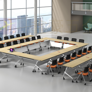 Mesa de Entrenamiento Moderna Plegable y Ajustable de Aleación de Aluminio Gris Oscuro con Patas de Acero para Hospital, Escuela y Aula - Product Image 3