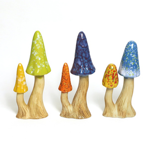 Simulazione giardino in <span class=keywords><strong>ceramica</strong></span> funghi statue ornamenti da giardino statuette cortile decorazione - Product Image 2
