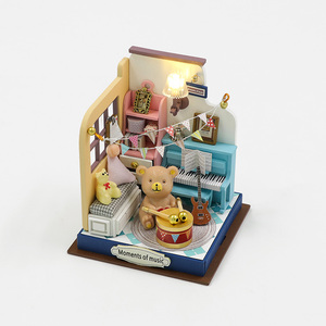 Fabrikpreis Cuteroom S2303 Moments of Music Mini Puppenhaus 3D Holz-Puppenhäuser DIY Miniatur-Puppenhaus mit <span class=keywords><strong>LED</strong></span>-Beleuchtung - Product Image 2