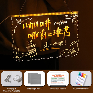 Wholesale LED <b>Acrylic</b> Glow Writing <b>Board</b> Custom Branding Gift For Corporate Events Marketing Campaign - Product Image 4