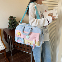 Sac de voyage de week-end tendance à blocs de couleur, grande capacité, avec compartiment à chaussures et séparation sec/humide, sac de sport