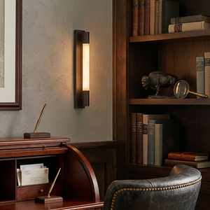 Lámpara de Pared de Alabastro, Aplique de Latón con Piedra Natural, <span class=keywords><strong>Luz</strong></span> Lineal Moderna de Lujo, Luminaria de Diseño para Baño, Espejo, Pasillo, Hotel - Product Image 4