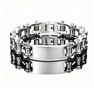 Bracelet chaîne de vélo en acier inoxydable plaqué or PVD de 14 mm pour homme, style hip-hop, personnalisé, chaîne de moto - Product Image 2