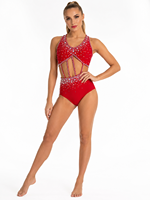 Robe moulante sexy pour femmes grandes tailles, design en cristal de diamant pour spectacle sur scène, tenue de danse latine, spandex/polyester BALUMI