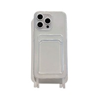 Nouvel étui porte-cartes en silicone de luxe ATB pour 17/16/15/12 Pro Max, coque transparente souple de protection avec fente pour cartes