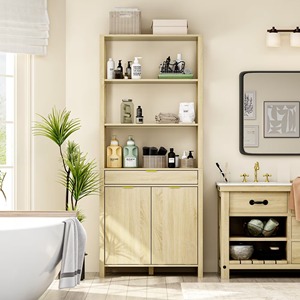 Custom Wholesale MDF Organizer Multi-Functional Storage Pantry <strong>Sideboard</strong> Cabinet <strong>with</strong> Drawer and Tilted <strong>Baskets</strong> - Product Image 6