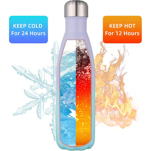 Hipdeer OEM/ODM RTS Bouteille isotherme classique 500 ml droite en acier inoxydable plaqué arc-en-ciel holographique et revêtement poudré, écologique - Product Image 5