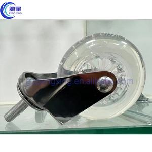 Pengxing Gros Meubles Ricin pivotant Poids Léger Transparent Pu 2 Pouces <span class=keywords><strong>bureau</strong></span> chaise <span class=keywords><strong>sol</strong></span> <span class=keywords><strong>dur</strong></span> roulettes cristal roulettes - Product Image 4