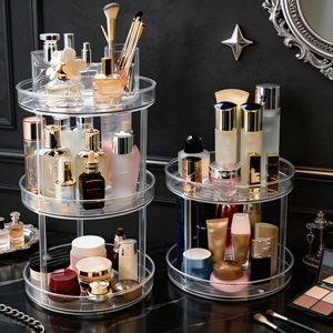 Rotating Cosmetic <b>Storage</b> <b>Box</b> Pet <b>Material</b> Desktop Organizer For Makeup And Skincare Home Bathroom Use - Product Image 3