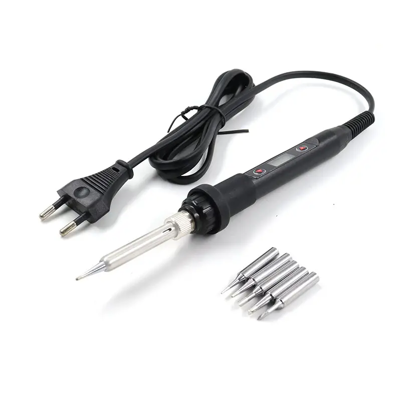 European specification 80w liquid crystal electric soldering iron set with adjustable temperature electric pen welding tool