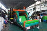 Château gonflable Dino Park avec toboggan, monde des dinosaures jurassiques, structure gonflable commerciale pour enfants, combo château de saut extérieur