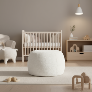 Pouf ottoman amovible DB Jaxx Ellis en fausse fourrure d'agneau, design moderne pour l'intérieur, tabouret pour la maison, chambre d'enfant, forme nuage - Product Image 2