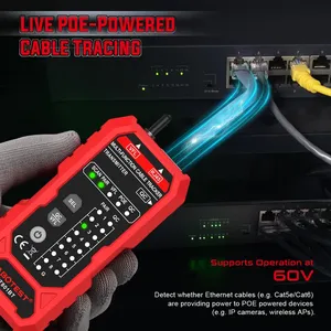 Probador de Cables de Red HT801A/HT801B, Rastreador de Cables RJ11 RJ45, Verificador de POE para <span class=keywords><strong>Cat5</strong></span> Cat6, 220V, 1 Año de Garantía - Product Image 2