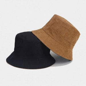 Corduroy <b>Reversible</b> <b>Bucket</b> Unisex Cotton Twill Canvas Sun Fishing <b>Hat</b> Suitable for Daily Sports and Outdoor Activities - Product Image 3