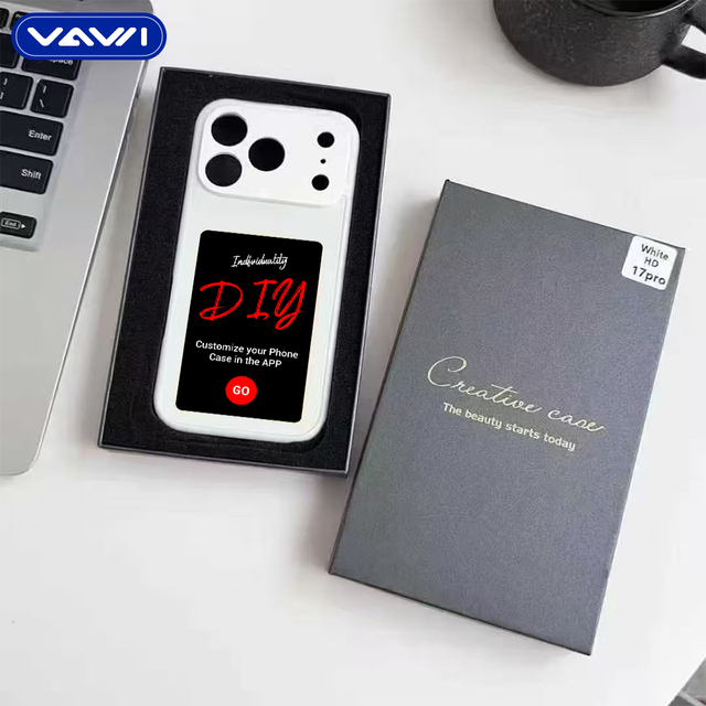 VAWI B158 Coque Telephone DIY E-ink Smart Projection Phone Case for iPhone 13 14 15 16 17 Pro Max Personalized NFC Phone Case