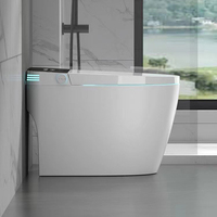 Toilette intelligente en céramique monobloc en gros avec chauffage du siège, bidet monté au sol, forme allongée pour salle de bain