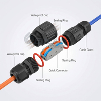 Connecteur Électrique Étanche DREAM M20 IP68 à 3 Broches, Sans Vis, à Levier, Connexion Rapide pour Câble, Extérieur