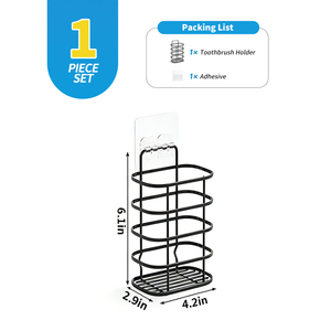 Chic Black 201 Stainless Steel <b>Toothpaste</b> <b>Holder</b> Caddy for Bathroom Toiletries Neat Storage - Product Image 1