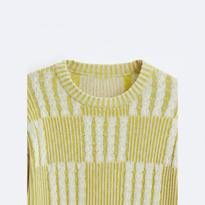 เสื้อสเวตเตอร์ถักมีสายสีสำหรับผู้ชาย - Product Image 1