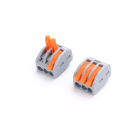 Conectores de Palanca de Color Cobre de 3P 28-12 AWG, Carcasa de PC/Nailon, Terminales de Cable Eléctrico de 32A, Conector Rápido Compacto