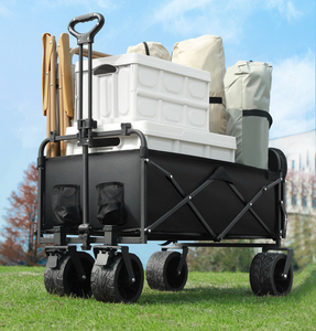 Carrito de Jardín Plegable Resistente para Exteriores con Llantas Anchas y Mango Ajustable para Campamento y Picnic - Product Image 2