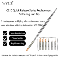 WYLIE C210 Ujung Solder Lepas Cepat, Ujung Pengganti Pemanas Cepat untuk Perbaikan Kabel Pita dan Kabel Terbang CPU Ponsel