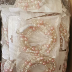 1m 2-in-1 Perlweiß-Rosa Schleifenknoten Perlen-PVC-Datenkabel C-C USB Schnellladekabel für iPhone Samsung Ladegerät - Product Image 6