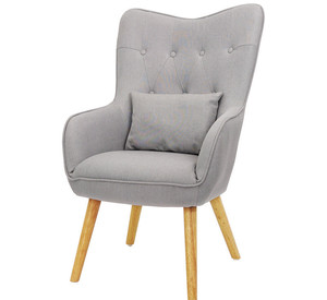 Diseño de moda Precio <span class=keywords><strong>barato</strong></span> sillón de tela Moderno <span class=keywords><strong>reclinable</strong></span> Sofá de ocio Silla sofá de pierna de madera para sala de estar - Product Image 2