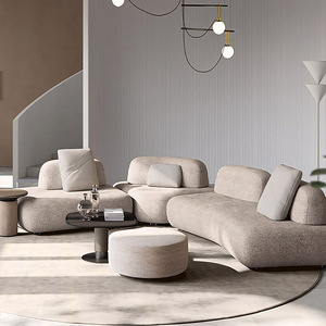 Ensemble de canapés modulaires minimalistes italiens, canapé d'angle incurvé pour appartement/salon, grande villa, meubles <span class=keywords><strong>design</strong></span> modernes - Product Image 1