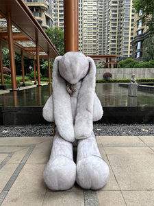 Mujeres de moda extremadamente más grande tamaño 210 cm de altura de lujo <span class=keywords><strong>Real</strong></span> Natural azul piel de zorro conejo juguetes chica amigo niño Amigo presente - Product Image 3